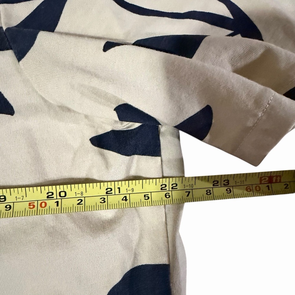 32 Bar Blues Short Sleeve Button Up Shirt Ivory / Navy Blue Floral Men's Size L - Picture 6 of 7